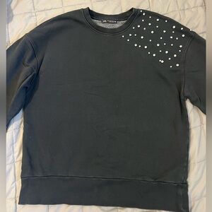Zara grey embellished crew neck